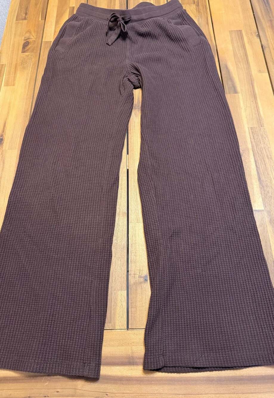 Auden Waffle Knit Lounge Pants Size S Brown